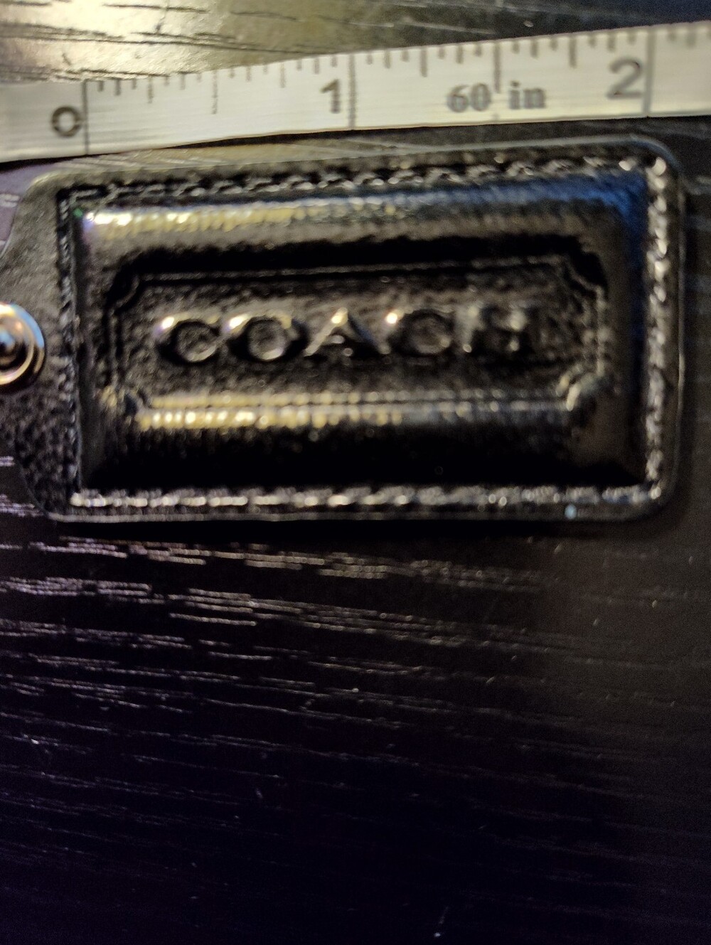 Coach Black Leather Hang Tag